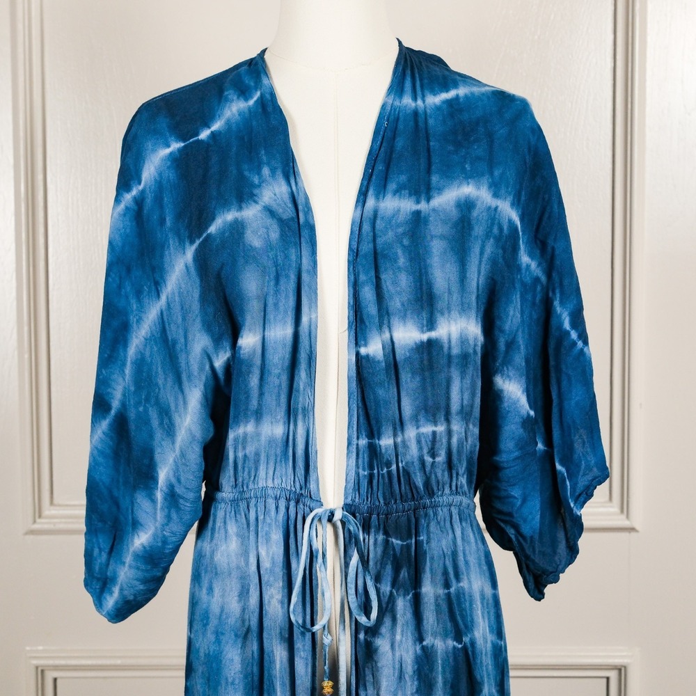 Earthbound Trading Co Dress Womens One Size Fits Most Blue Tie Dye Maxi